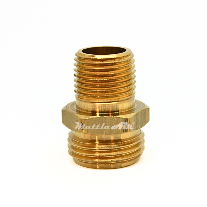 3/4" GHT Garden Hose to 3/8" NPT Male Brass Coupler/Adapter MettleAir 196-C
