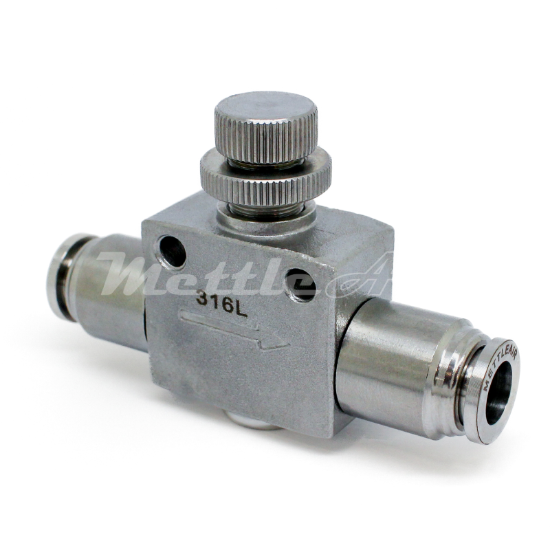 316L Stainless Steel Push To Connect Inline Speed Control Fitting 3/8" OD