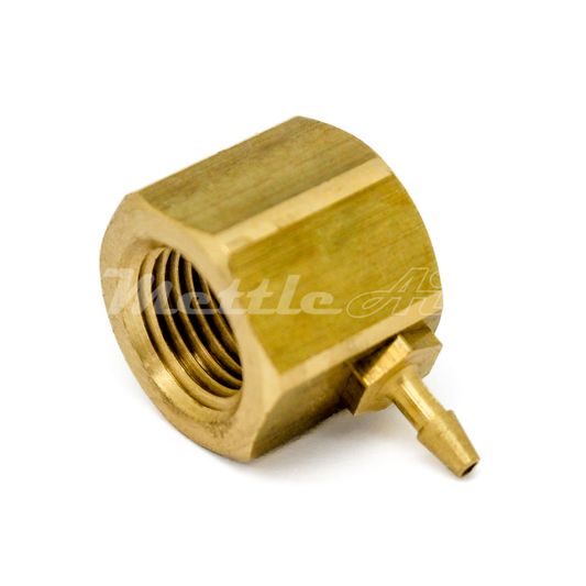 Brass 90° Female Elbow 1/16" Hose ID Barb - 1/8" NPT Female Single Barb Design