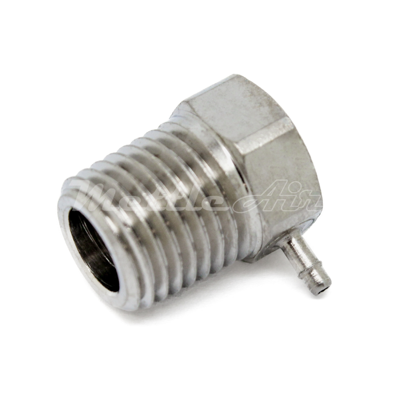 Brass 90° Male Elbow 1/16" Hose ID Barb - 1/4" NPT Male Nickel Plated, Single Barb Design