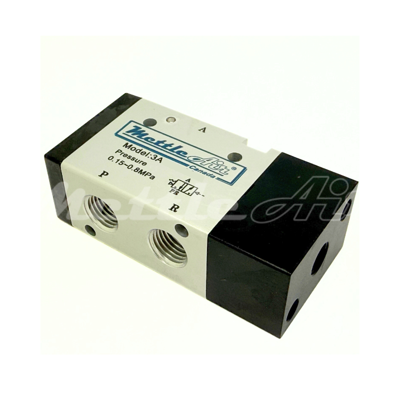 3 Way 2 Position NORMALLY CLOSED Double Air Piloted Valve 3/8" NPT