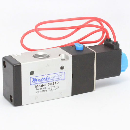 3 Way 2 Position NORMALLY CLOSED Valve 1/4" NPT Wire Leads Single Solenoid DC 12V