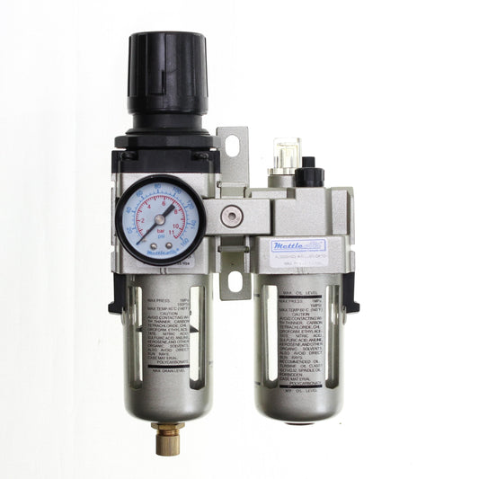 Filter/Regulator+Lubricator 3/8" NPT, 1700 L/min c/w Bracket & Gauge