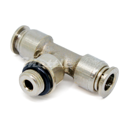 Nickel-Plated Brass Push to Connect Male Branch Tee 1/4" OD - 1/8" BSPP (G)
