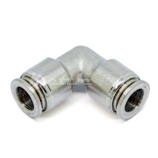 Nickel-Plated Brass Elbow Union Push to Connect Fitting 1/4" OD - 1/4" OD