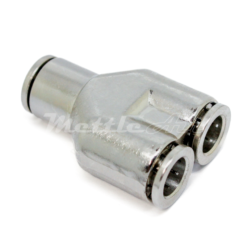 Nickel-Plated Brass Y Union Push to Connect Fitting 12 mm OD - 12 mm OD