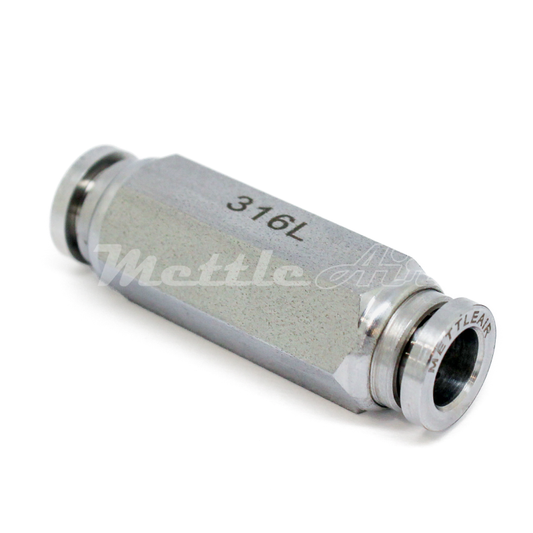 SS 316L Push to Connect Check Valve Union 8 mm OD - 8 mm OD