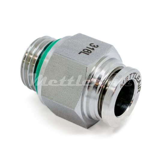 316L Stainless Steel Straight Push To Connect Fitting 1/8" OD x 1/8" BSPP (G) Male