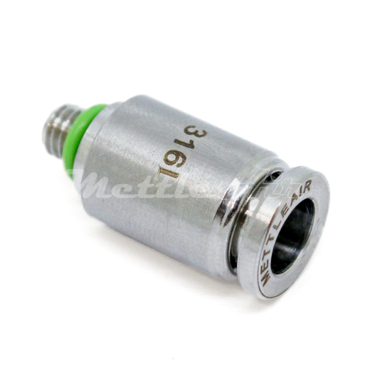 SS 316L PTC Male Straight Round 5/32" OD x 10-32 UNF Male