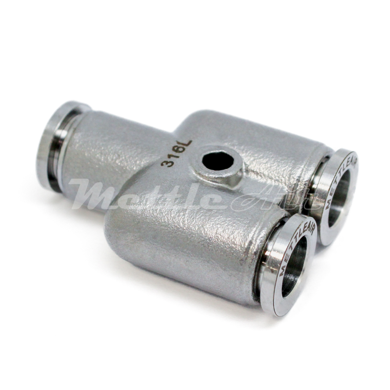 316L Stainless Steel Push To Connect Y Fitting 6 mm OD - 6 mm OD