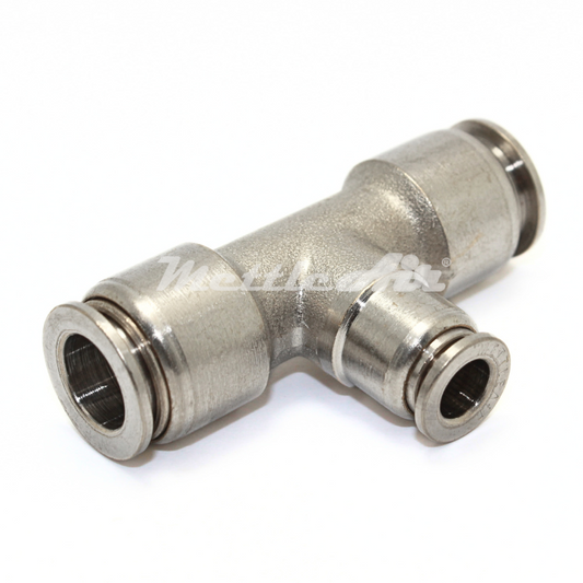 Nickel-Plated Brass Tee Union Push to Connect Fitting 1/4" OD - 4 mm OD REDUCER