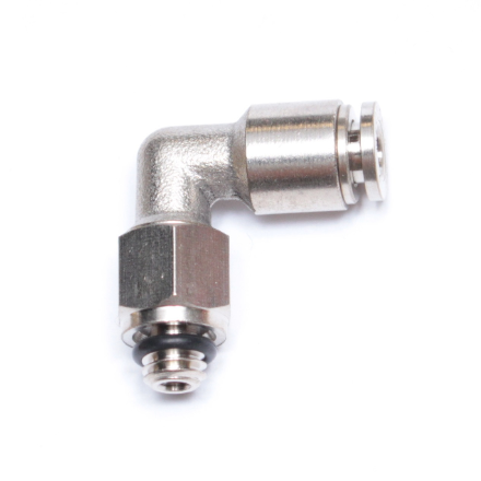 Nickel-Plated Brass Elbow Push To Connect Fitting 6 mm OD x 10-32 UNF Male