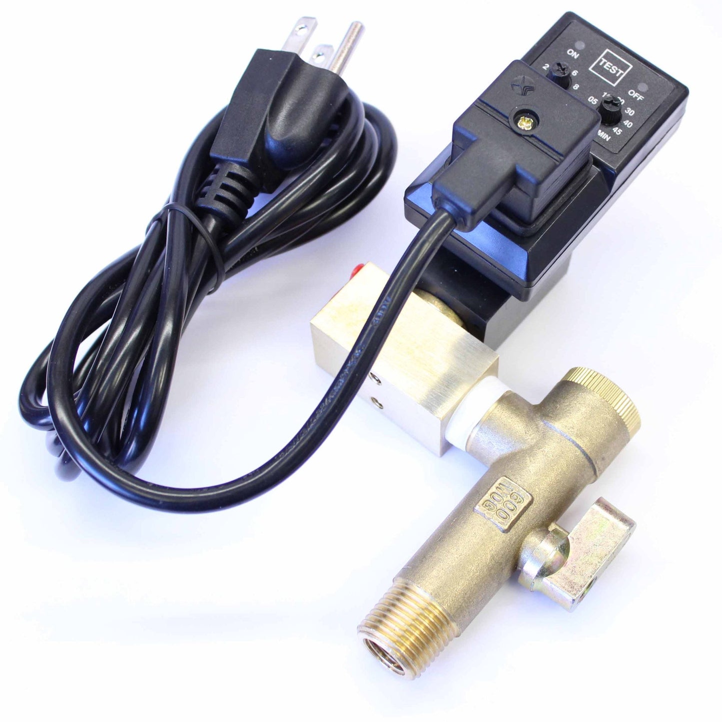 Electronic Timer Drain Valve AC220 with Strainer Ball Valve 1/4" NPT