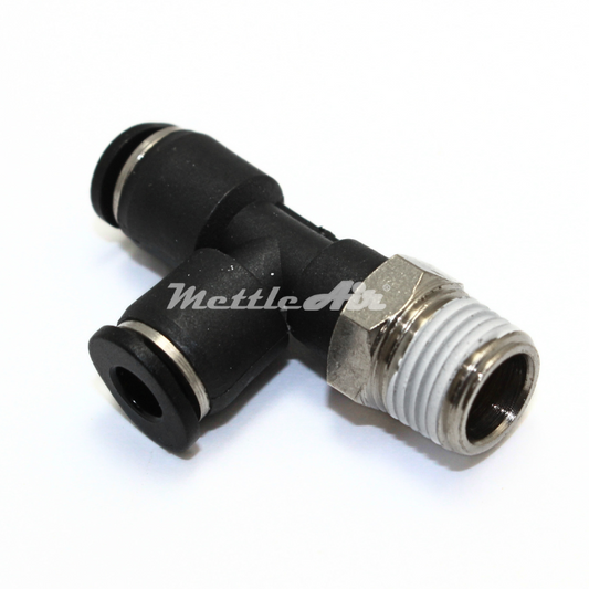 Compact Push to Connect Run Tee 4 mm OD - 1/8" BSPT Male